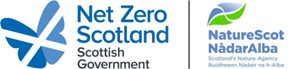 Net Zero Scotland and NatureScot logos